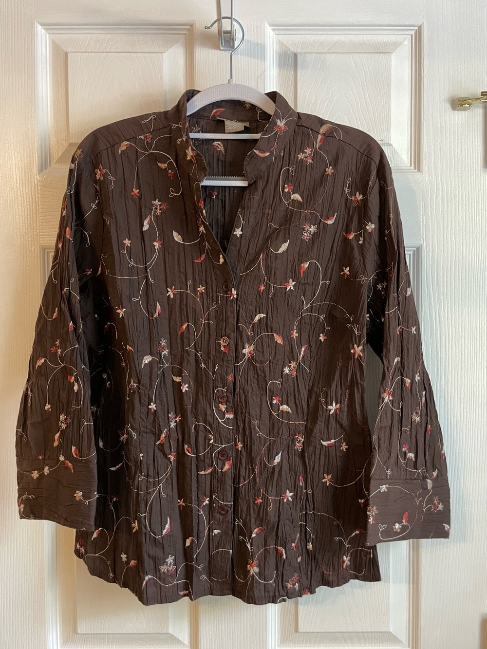Bay Studio Western Embroidered Floral Button-Up, Size L